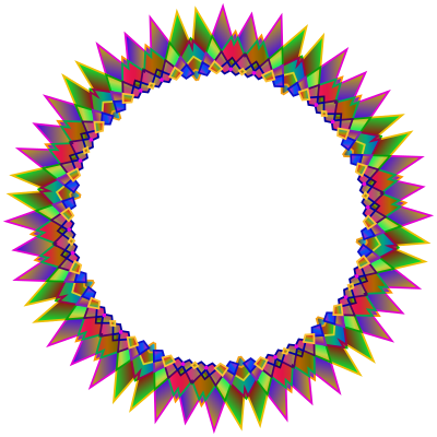 Prismatic MultiPoint Star Frame 2 clipart
