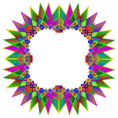 Prismatic MultiPoint Star Frame clipart