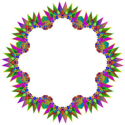 Prismatic MultiPoint Star Frame 3 clipart