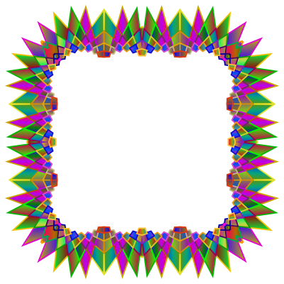 Prismatic MultiPoint Star Frame 4 clipart