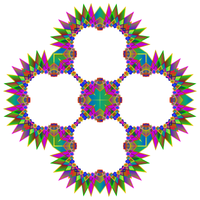 Prismatic MultiPoint Star Frame 5 clipart