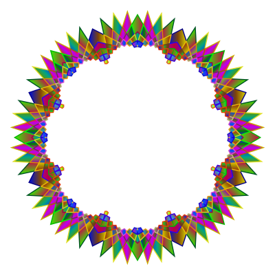 Prismatic MultiPoint Star Frame 7 clipart