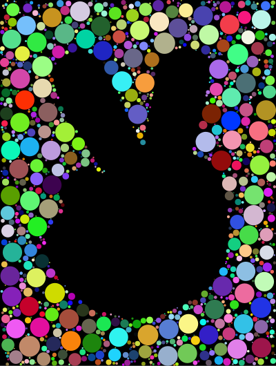 Prismatic Negative Space Comic Peace Hand Circles clipart