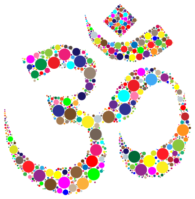 Prismatic Om Symbol Circles clipart