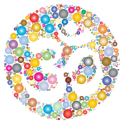 Prismatic Om Symbol Negative Space Circles 2 clipart