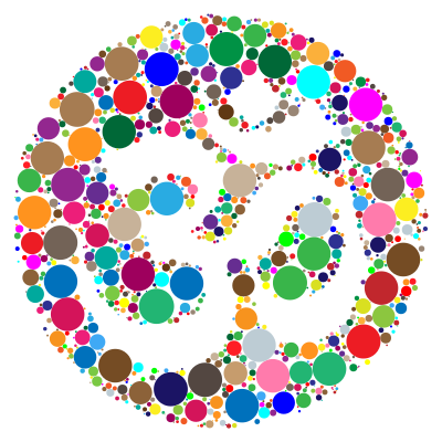 Prismatic Om Symbol Negative Space Circles clipart