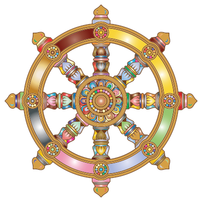 Prismatic Ornate Dharma Wheel 2 clipart