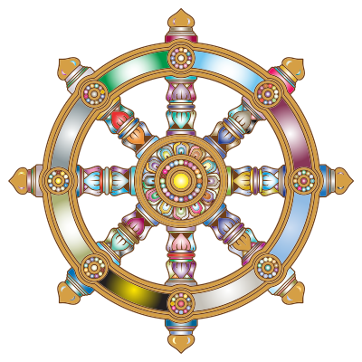 Prismatic Ornate Dharma Wheel 3 clipart