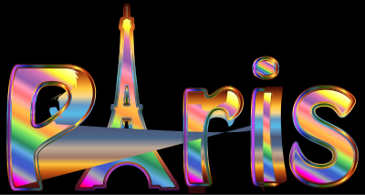 Prismatic Paris Typography clipart