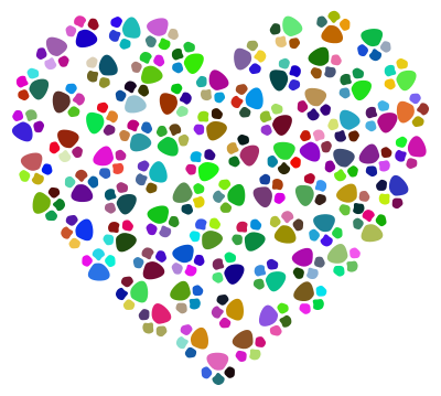 Prismatic Paw Prints Heart clipart