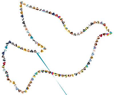 Prismatic Peace Dove Love 4 clipart