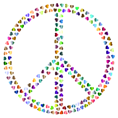 Prismatic Peace Hearts 5 clipart