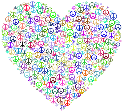 Prismatic Peace Sign Heart clipart