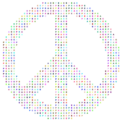 Prismatic Peace Sign Typography clipart