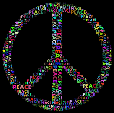 Prismatic Peace Sign Word Cloud clipart
