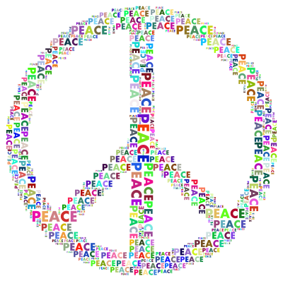 Prismatic Peace Sign Word Cloud No Background clipart