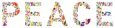 Prismatic Peace Typography 3 No Background clipart