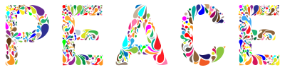 Prismatic Peace Typography No Background clipart