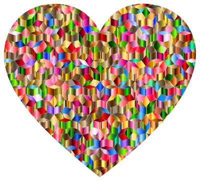 Prismatic Penrose Heart Variation 4 clipart