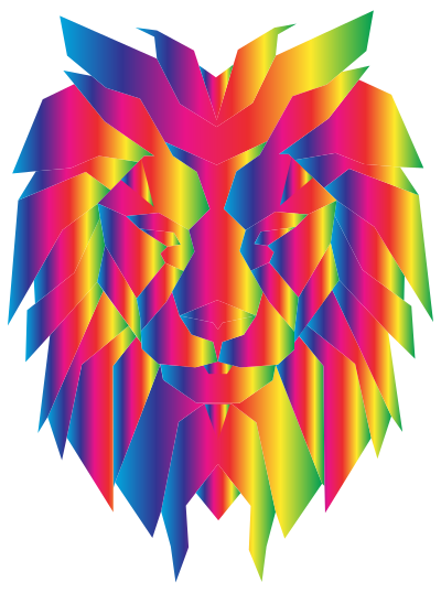 Prismatic Polygonal Lion Face 2 clipart