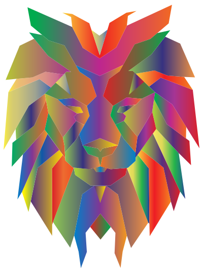 Prismatic Polygonal Lion Face clipart