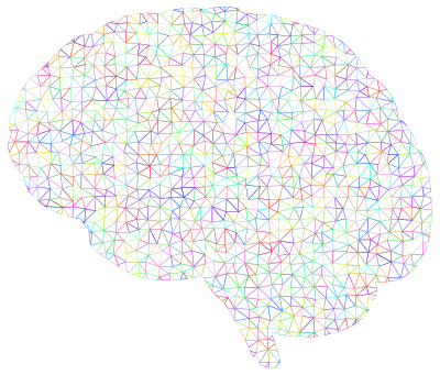 Prismatic Polygonal Wireframe Brain No Background clipart