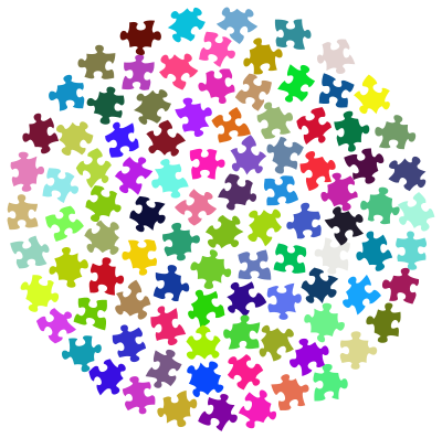 Prismatic Puzzle Pieces Circle clipart