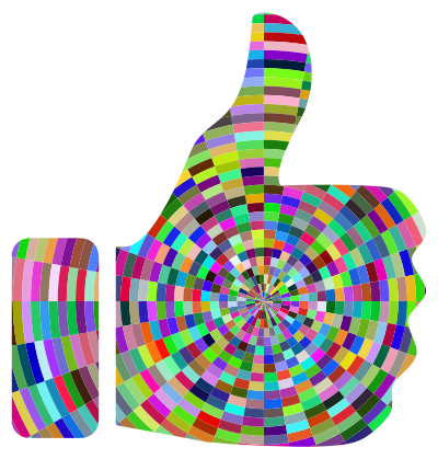 Prismatic Radial Thumbs Up clipart