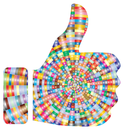 Prismatic Radial Thumbs Up 3 clipart