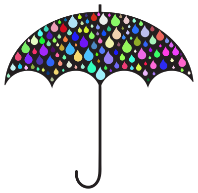Prismatic Rain Drops Umbrella Silhouette clipart