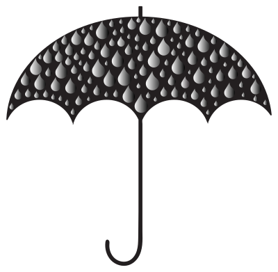 Prismatic Rain Drops Umbrella Silhouette 3 clipart