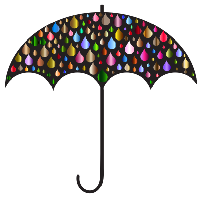 Prismatic Rain Drops Umbrella Silhouette 4 clipart