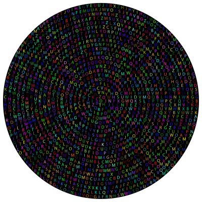 Prismatic Random Concentric Text clipart