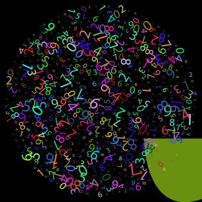 Prismatic Random Numbers Cloud With Background clipart