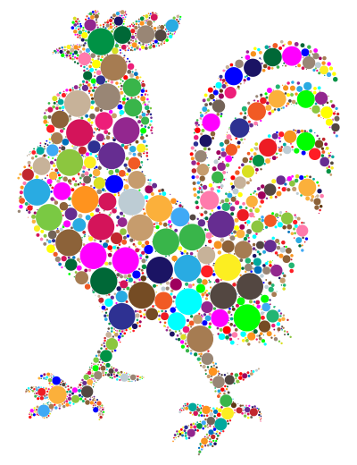 Prismatic Rooster Circles clipart