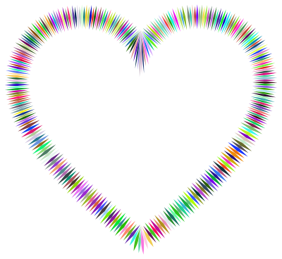 Prismatic Sharp Spiky Heart clipart