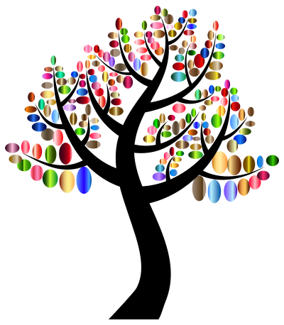 Prismatic Simple Circles Tree clipart