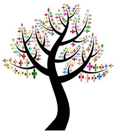 Prismatic Simple Clovers Tree clipart
