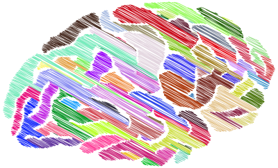Prismatic Sketched Brain Silhouette clipart