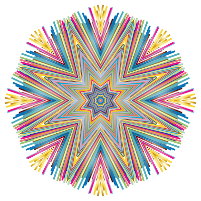 Prismatic Star Line Art clipart