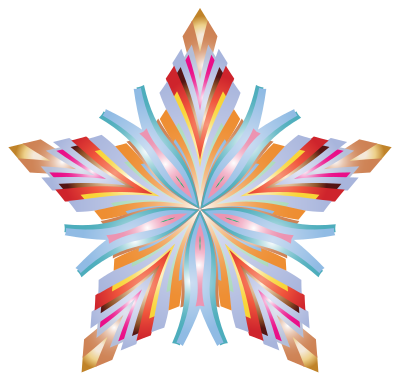 Prismatic Star Line Art 4 clipart
