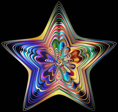 Prismatic Star Line Art 6 clipart