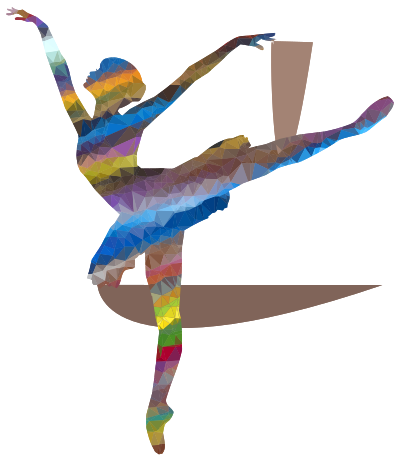 Prismatic Streaks Graceful Ballerina Silhouette clipart