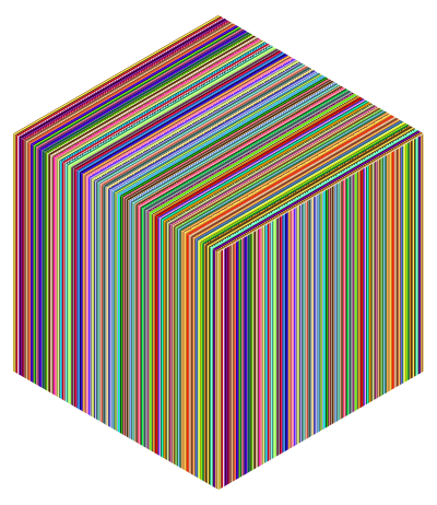 Prismatic Striped Cube clipart