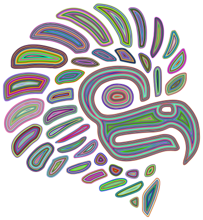 Prismatic Stylized Mexican Eagle Silhouette clipart