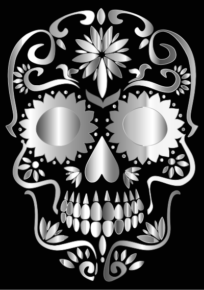 Prismatic Sugar Skull Silhouette 3 clipart