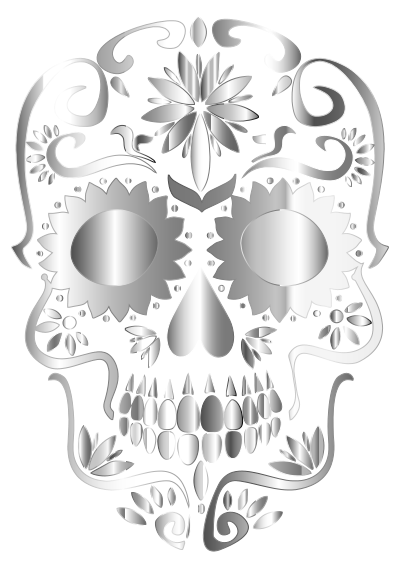 Prismatic Sugar Skull Silhouette 3 No Background clipart