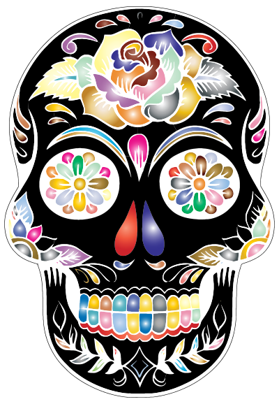 Prismatic Sugar Skull Silhouette By Karen Arnold clipart