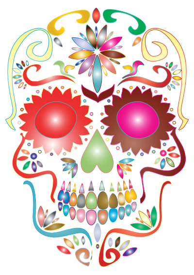 Prismatic Sugar Skull Silhouette No Background clipart