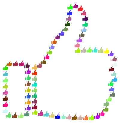 Prismatic Thumbs Up Fractal Outline clipart